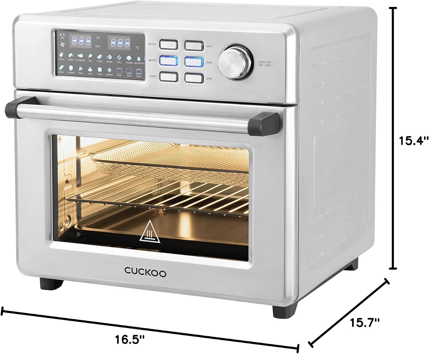CUCKOO Air Oven | 18 Preset Modes, 360 Convectional Cooking, Premium Interior & Exterior, All accessories included Black/Stainless Steel CAFO-A2601S