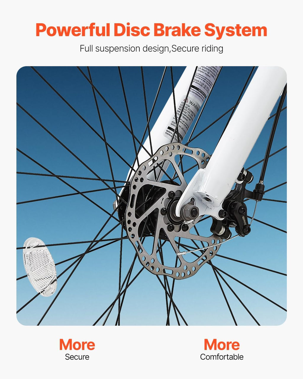 VEVOR Mountain Bike for Men/Women, 20'/26'/29' Sizes, 7/21/24 Speed Twist Shifting, Front or Dual Suspension, Dual Disc Brakes, Comfort Saddle, Sleek Colors