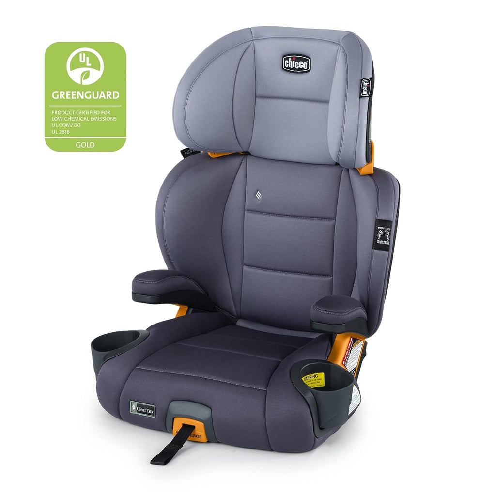 Chicco KidFit ClearTex Plus 2-in-1 Belt-Positioning Booster Car Seat, Backless and High Back Booster Seat, for Children Aged 4 Years and up and 40-100 lbs., Lilac/Purple