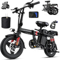 LELEKUAI Electric Bike for Adults and Teens, 520W-560W Motor, 20-24MPH, 32 Miles Range, 48V 10Ah Battery, 3-Level Pedal Assist, 14' Foldable Mini Electric Bicycle, UL 2849 Certified