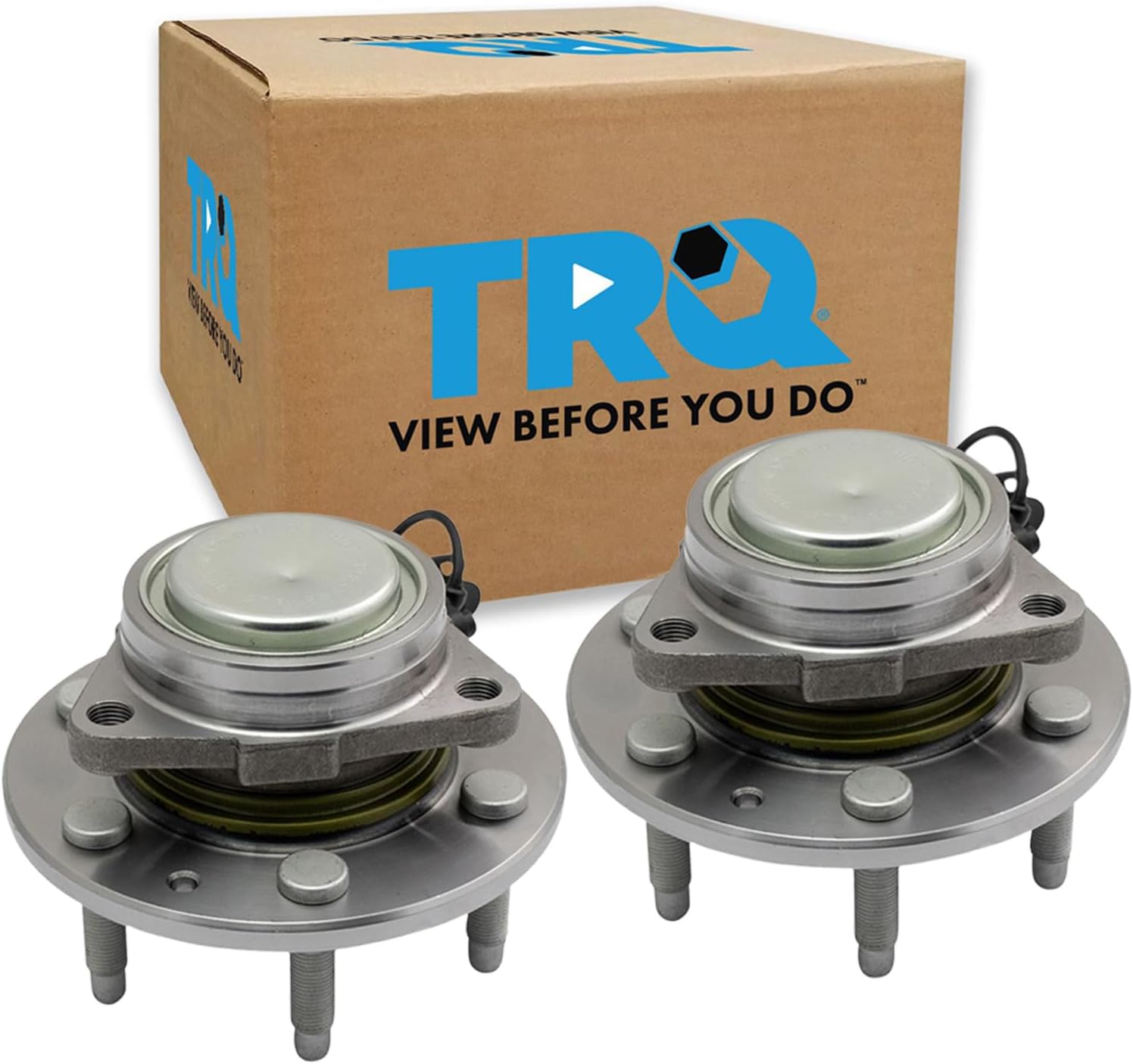TRQ 2 Piece Front Wheel Bearing & Hub Assembly Set with ABS Sensor Compatible with 2015-2020 Cadillac Escalade Escalade ESV 2014-2018 Chevrolet Silverado 1500 2019 Silverado 1500 LD Suburban Tahoe GM