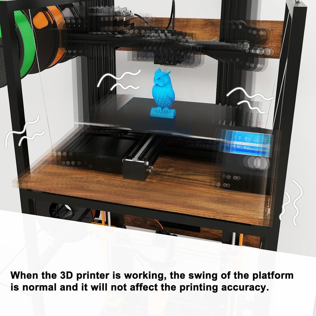 PUNCIA 3-Tier 3D Printer Stand with Filament Storage, Heavy Duty Workbench Rack – Compatible with FDM/SLA, Studio, Workshop, Office Use, Space-Saving Organizer for Multiple Filament Types