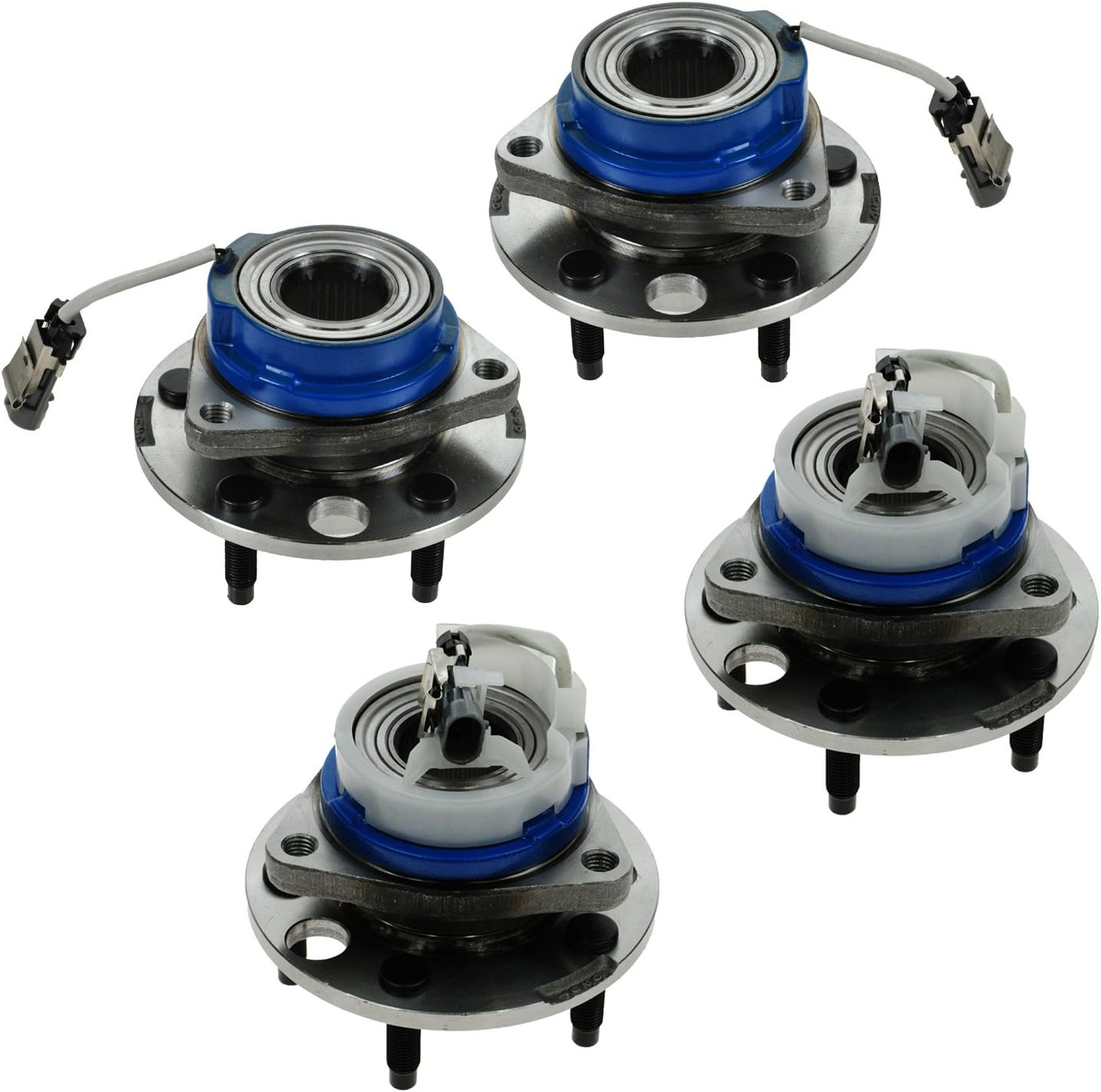 TRQ 2 Piece Front Rear Wheel Bearing & Hub Assembly Set Compatible with 2002 Buick Rendezvous 2005 Terraza Chevrolet Uplander Venture 2002-2004 Oldsmobile Silhouette 2001-2005 Pontiac Aztek Montana S