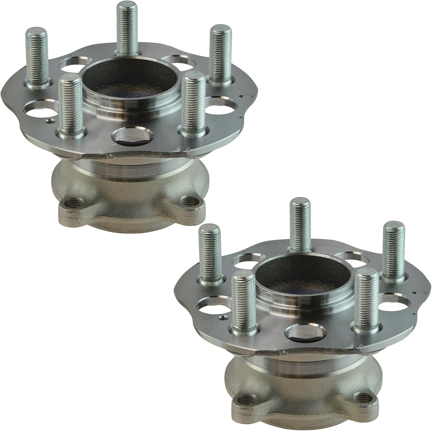 TRQ Rear Left and Right Wheel Bearing and Hub Assembly Set 2 Piece Compatible with 07-11 Honda CR-V 10-11 Accord Crosstour 12-15 FWD Models