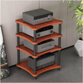 High Performance Wood Audio Rack Modern HiFi Amplifier Stand 4 Tier AV Media Shelf Stylish Corner Display Cabinet for DVD & Audio Equipment