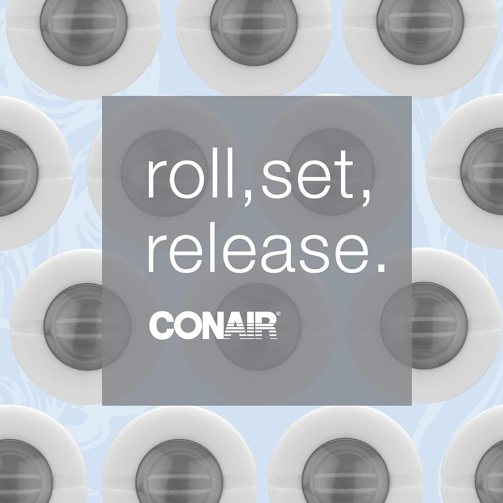 Conair Double Ceramic Hot Rollers for Long,Medium & Short Hair,5 Ceramic Flocked 1½-Inch Heated Hair Rollers with Clips,Hot Curlers for Women,Volume & Curls,Dual Voltage,Pink/White,(Pack of 6)