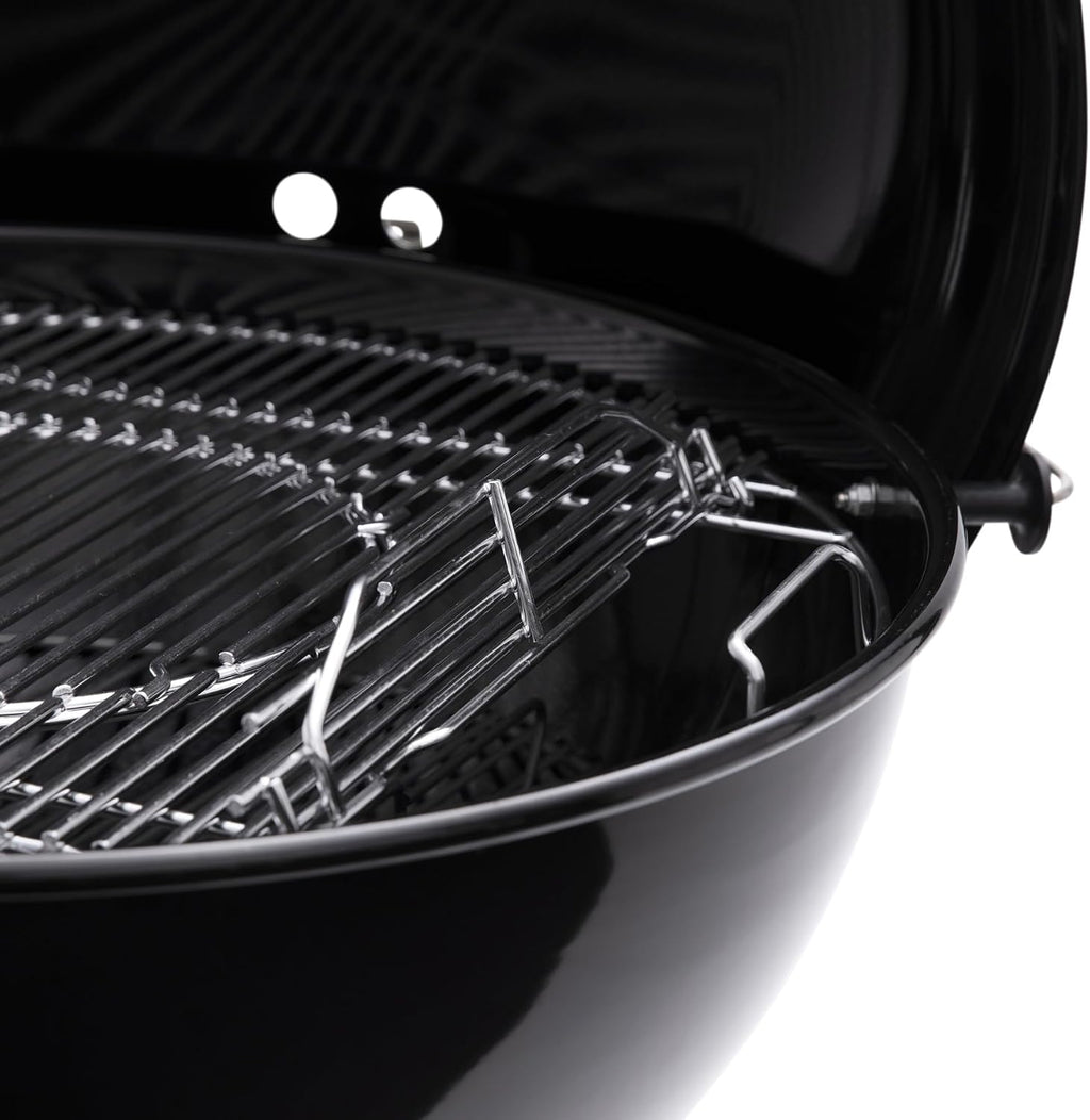 Weber Master-Touch Charcoal Grill, 26-Inch, Black – Premium Outdoor BBQ Grill with Tuck-Away Lid Holder & One‑Touch™ Cleaning System, Porcelain‑Enameled Kettle