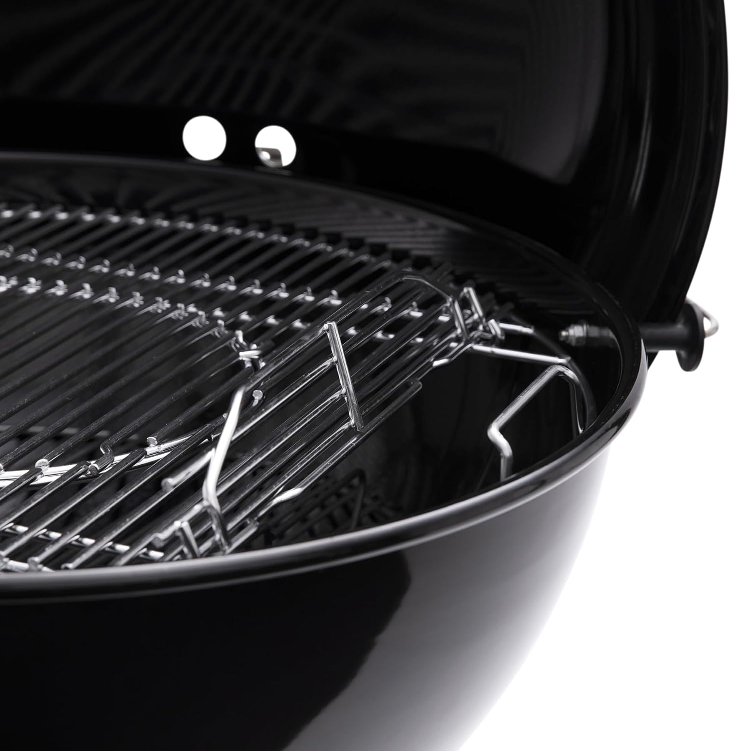 Weber Master-Touch Charcoal Grill, 26-Inch, Black – Premium Outdoor BBQ Grill with Tuck-Away Lid Holder & One‑Touch™ Cleaning System, Porcelain‑Enameled Kettle