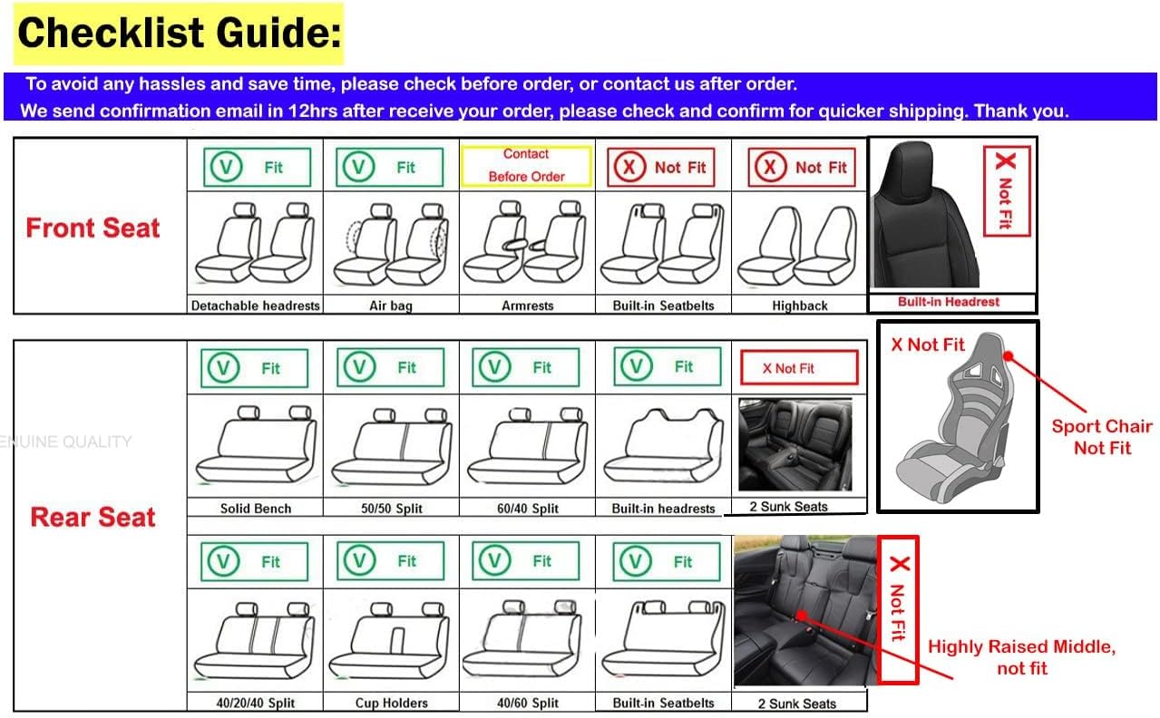 Sky Blue Car Seat Covers Full Set - Leather and Ice Silk Breathable Front and Rear Seat Covers for Women Men, Luxury Car Cushions