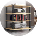 1/2/3/4 Layers Home Office Audio Equipment Stand, Multi-Functional Shelving Unit for Speakers Books, Storage Rack with Optional Tier Spacing(Wood,60 * 40 * 70cm(4Tier))
