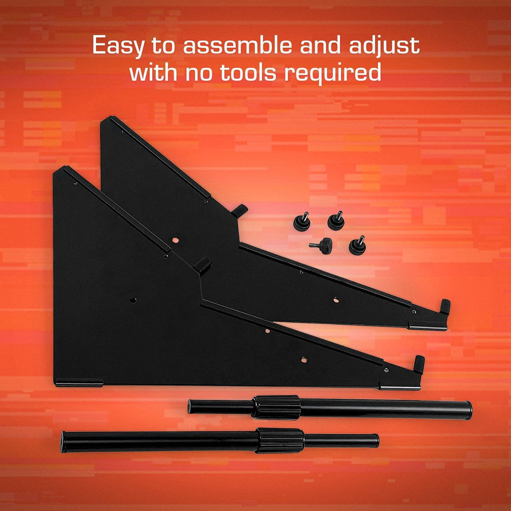 2-Tier XTS Desktop Stand, Adjustable Length from 10.6' - 18.5' for Sampler/Synth/MIDI Controller/Drum Machine, fits MPC Live 3 & Live 2/TR-8S/Analog Rytm/Octatrack, easy to assemble and resize