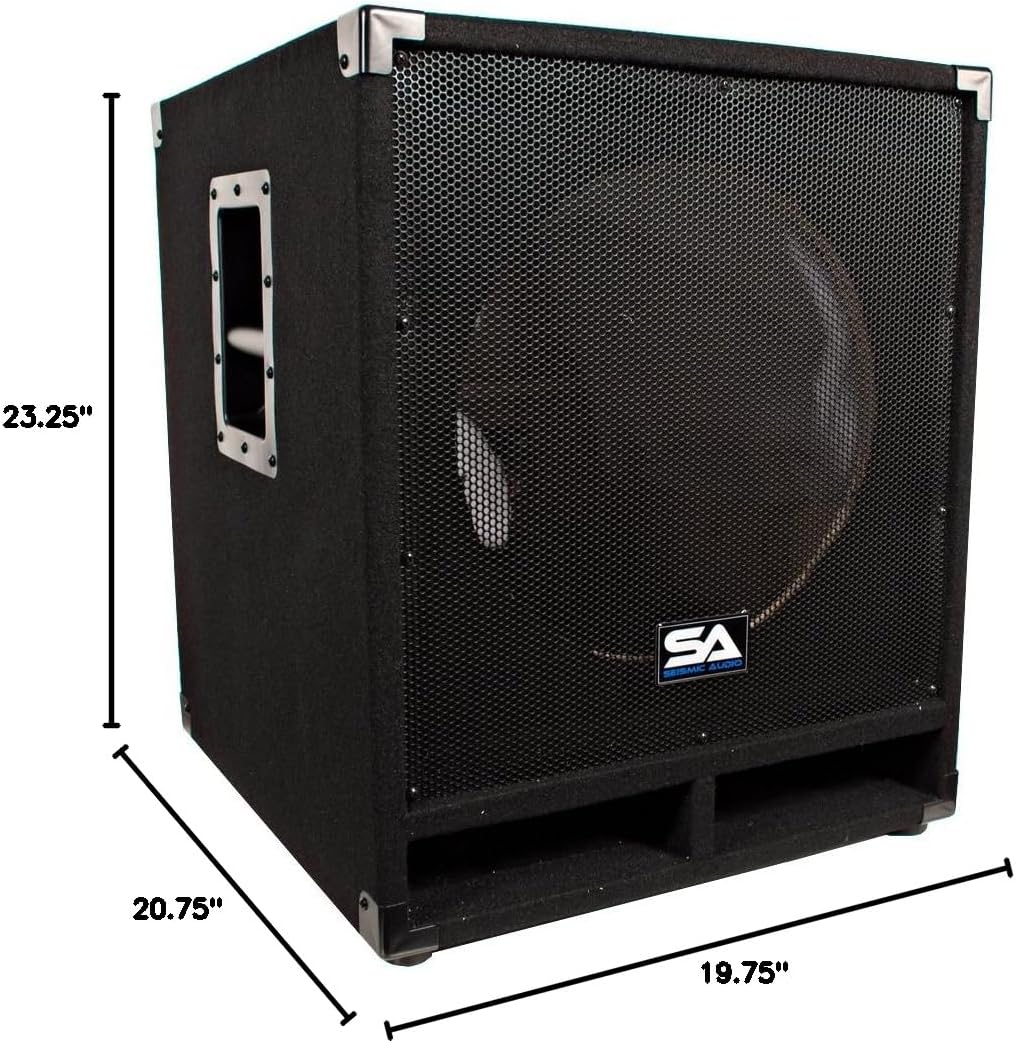 Seismic Audio - Baby-Tremor_Empty-Pair - Pair of Empty 15' Subwoofer Cabinets - PA/DJ/Band Live Sound Loudspeakers