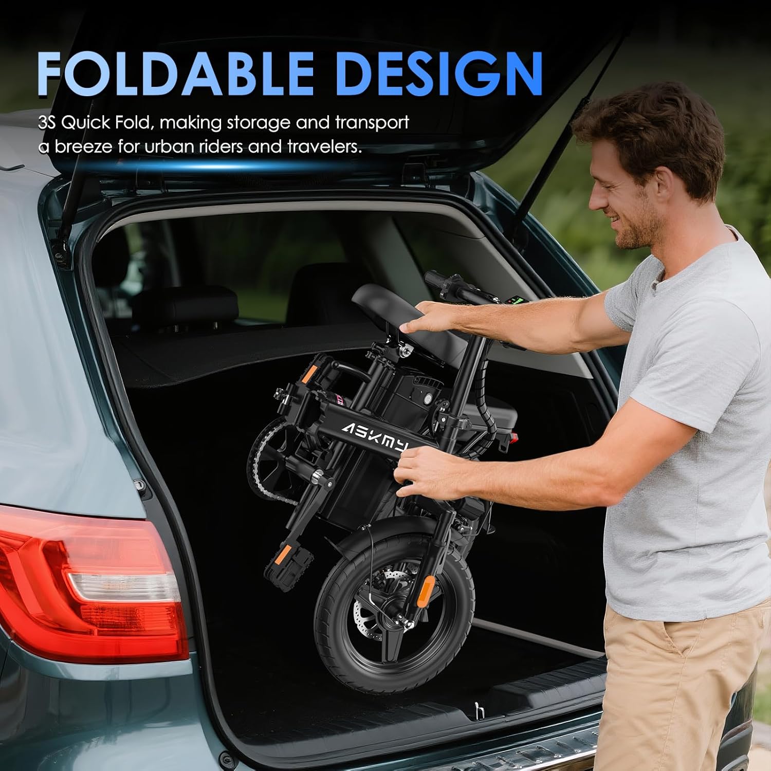 Foldable Electric Bike for Adults and Teens, 740W Peak Motor Ebike with 48V 10AH/20AH Removable Battery, 30-60 Miles PAS Range, 14' Folding Mini E-Bike, 20MPH Electric Bicycle for Daily Commuting