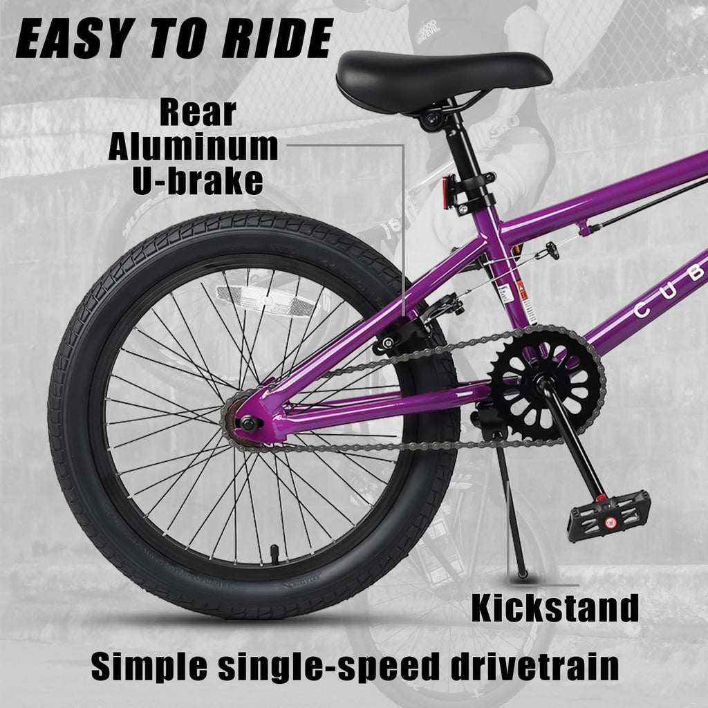 cubsala Freestyle BMX Bike, 18 20 Inch Kids Bicycle for 5-13 Years Old Kids and Beginner Level Rider, Multiple Colors