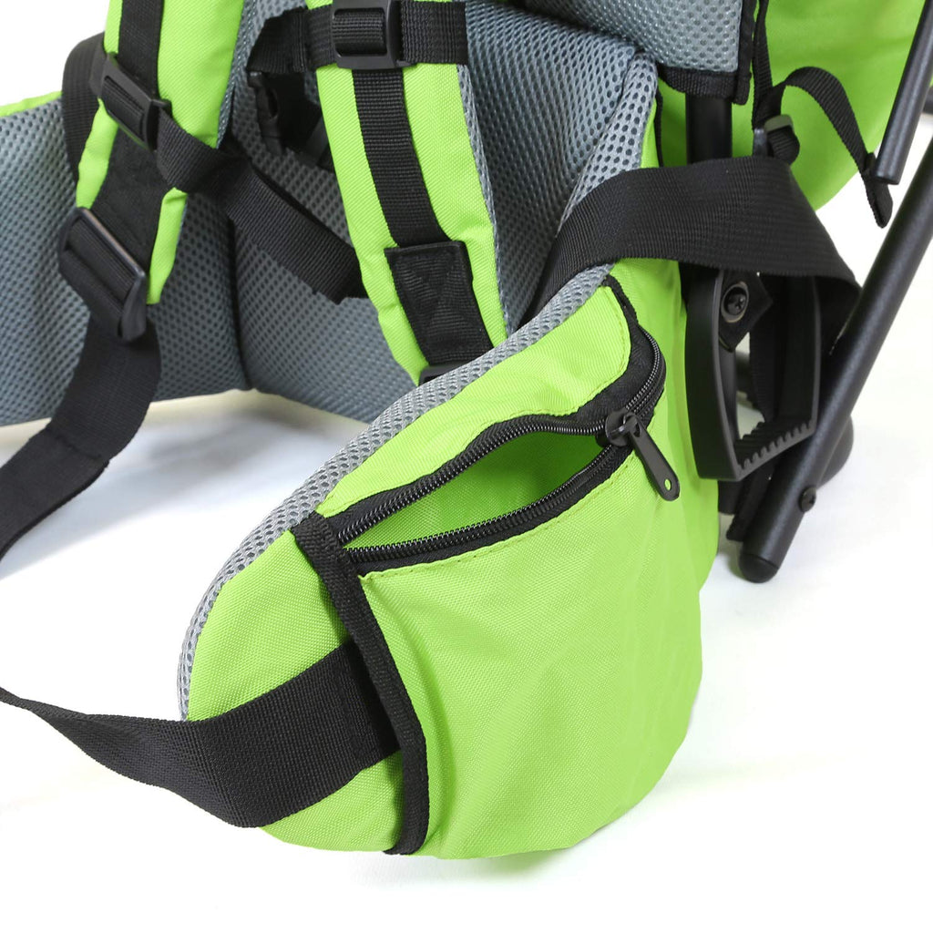 ClevrPlus Cross Country Baby Backpack Carrier, Green, Toddler Hiking Backpack with Comfortable Seat, Adjustable Straps & Belt, Foldable Frame Lightweight Large Capacity Child Carrier for Outdoor