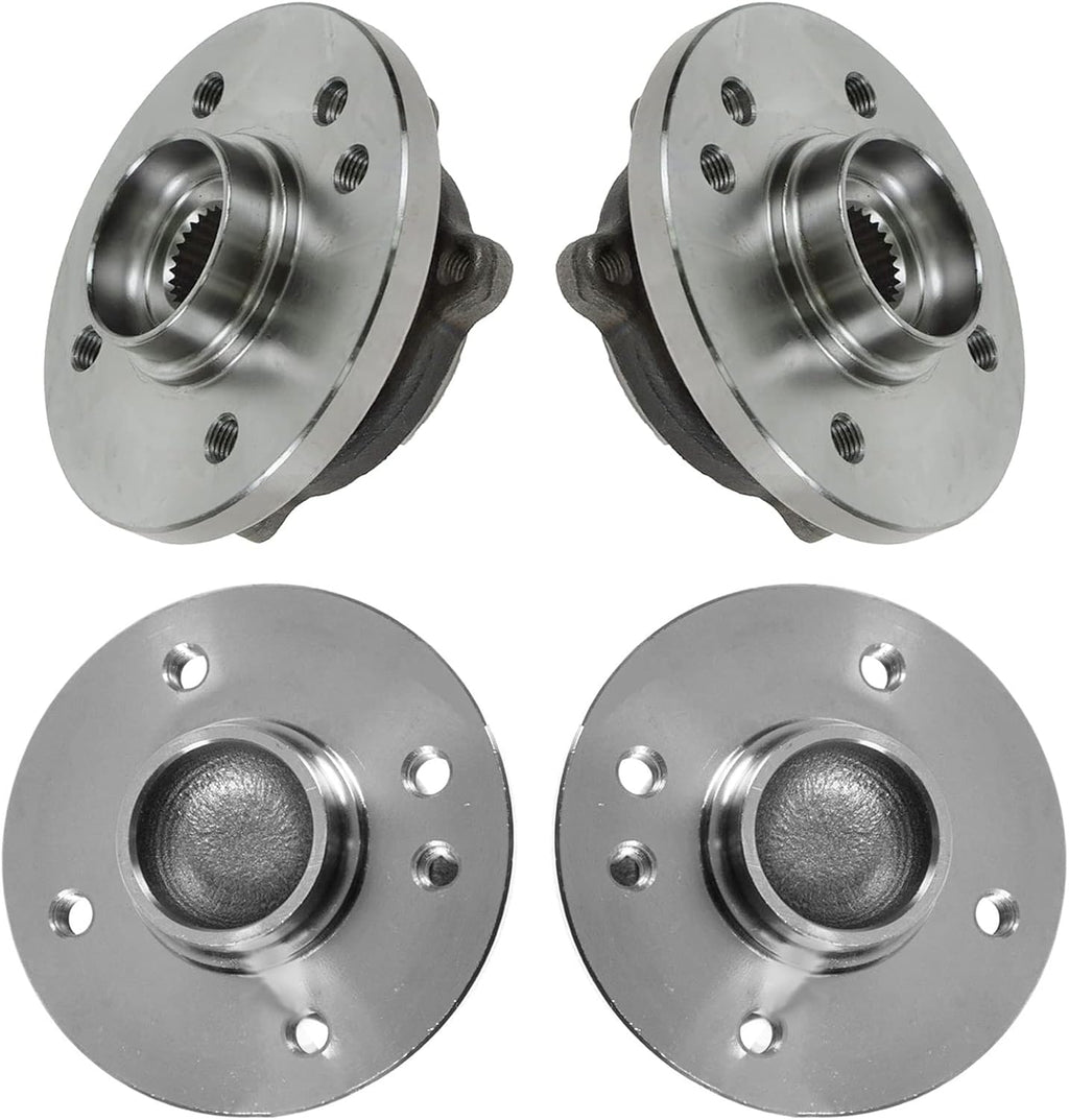 TRQ 2 Piece Front Rear Wheel Bearing & Hub Assembly Set Compatible with 2002-2006 Mini Cooper