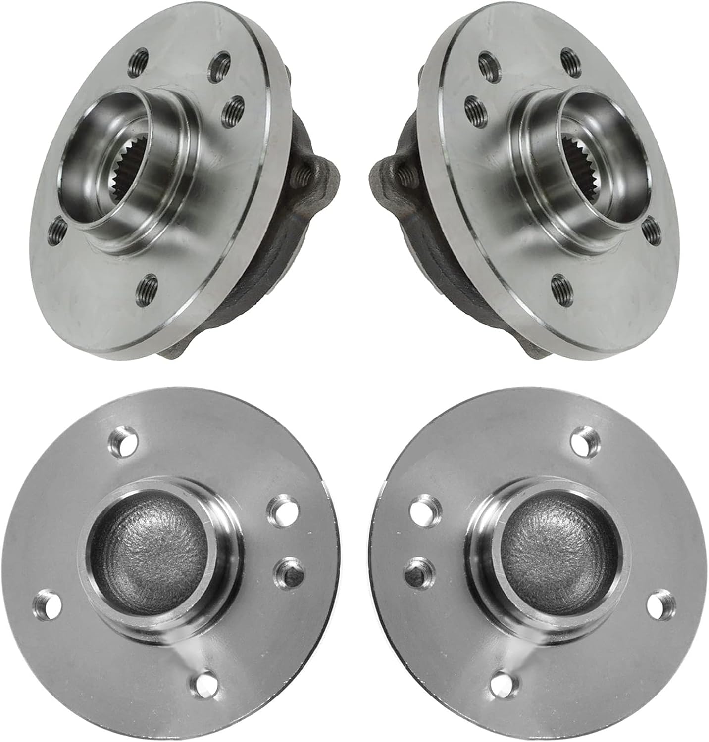 TRQ 2 Piece Front Rear Wheel Bearing & Hub Assembly Set Compatible with 2002-2006 Mini Cooper
