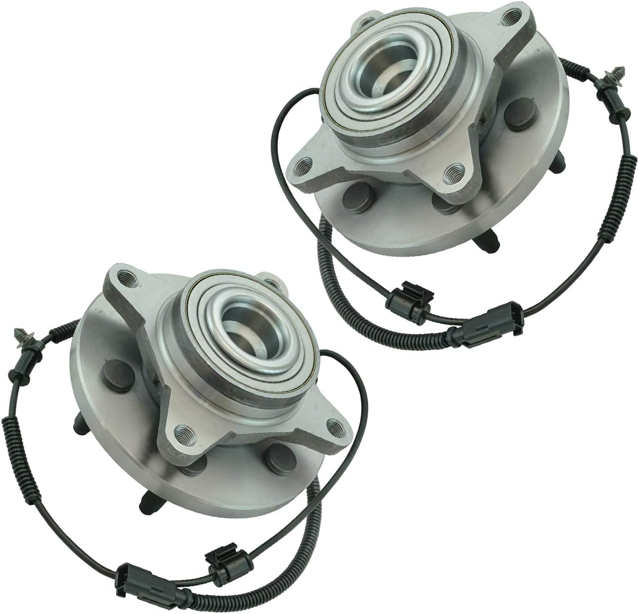 TRQ Front Driver and Passenger Side Wheel Bearing and Hub Assembly Set 2 Piece Compatible with 11-14 Ford F-150 RWD 6 Lug Wheels 11-14 Expedition RWD 11-14 Lincoln Navigator RWD
