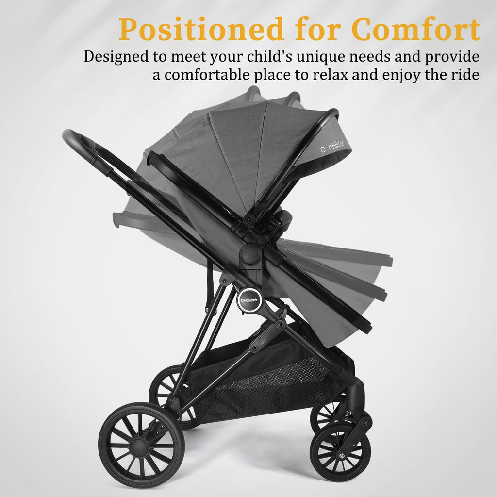 Cochildor Lite 2.0 Baby Stroller with Newborn Mode, 2-in-1 Foldable Infant Stroller with Reversible Seat and UPF 50+ Canopy