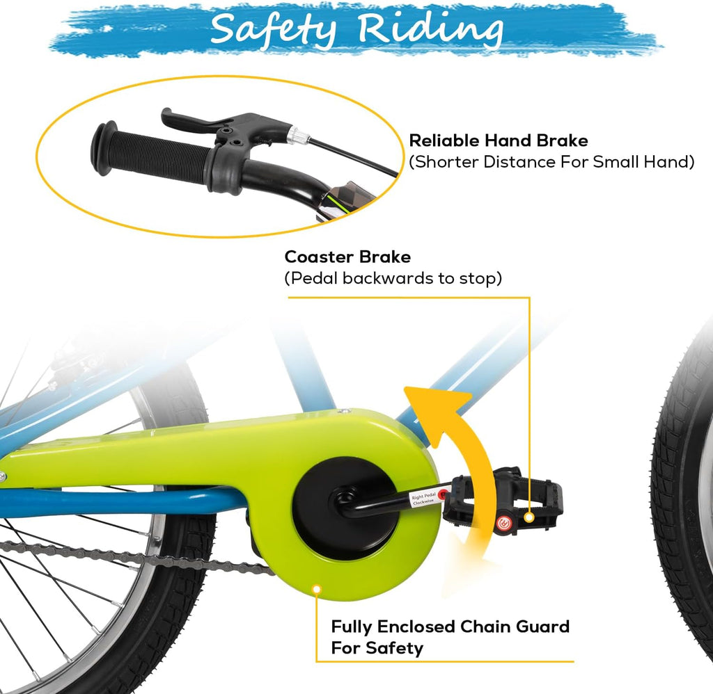 WEIZE Kids Bike, Children Bicycle for Boys & Girls Ages 4-12 Years Old, Rider Height 41-62 Inch, Adjustable Seat & Handlebars, Coaster Brake, Multiple Color Options
