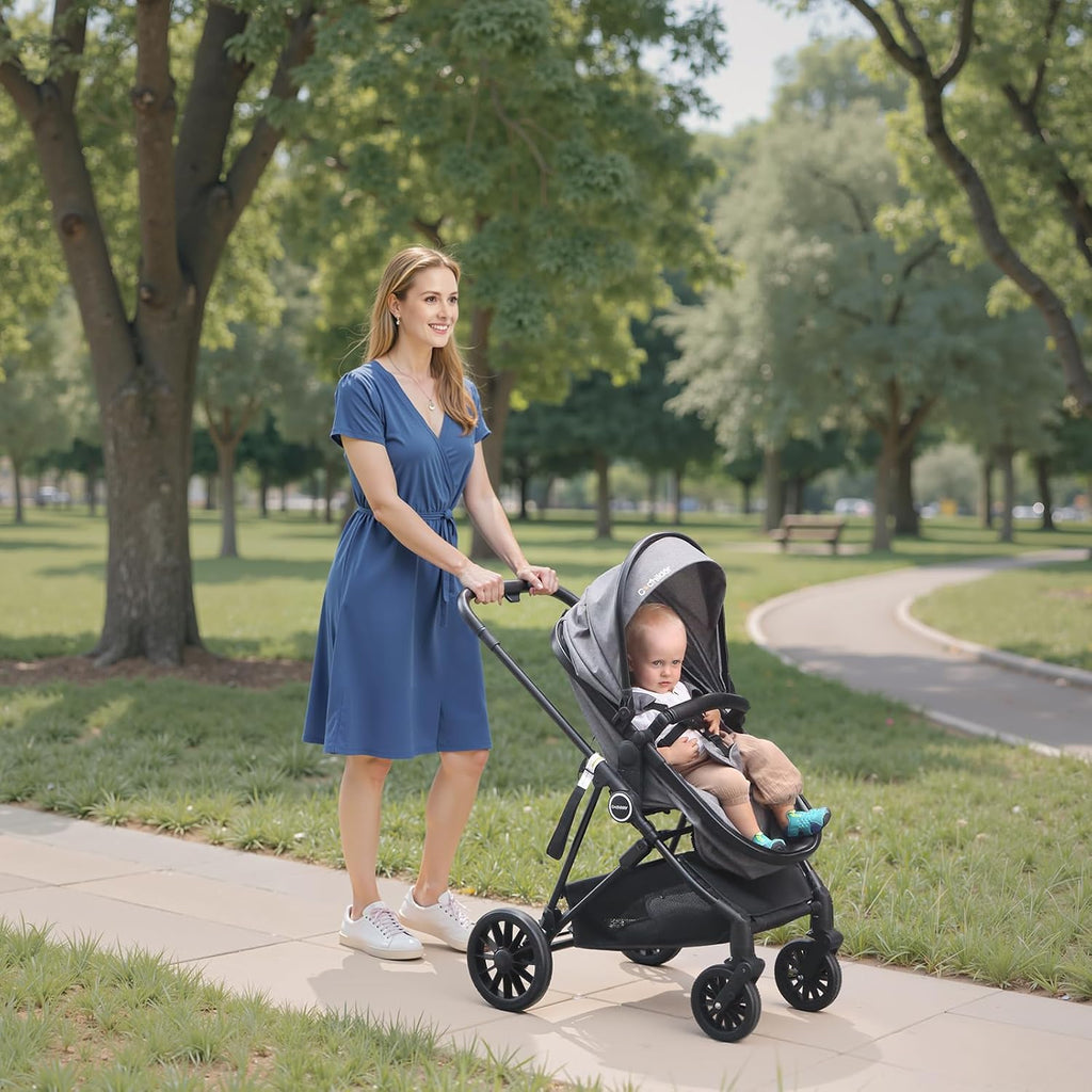 Cochildor Lite 2.0 Baby Stroller with Newborn Mode, 2-in-1 Foldable Infant Stroller with Reversible Seat and UPF 50+ Canopy