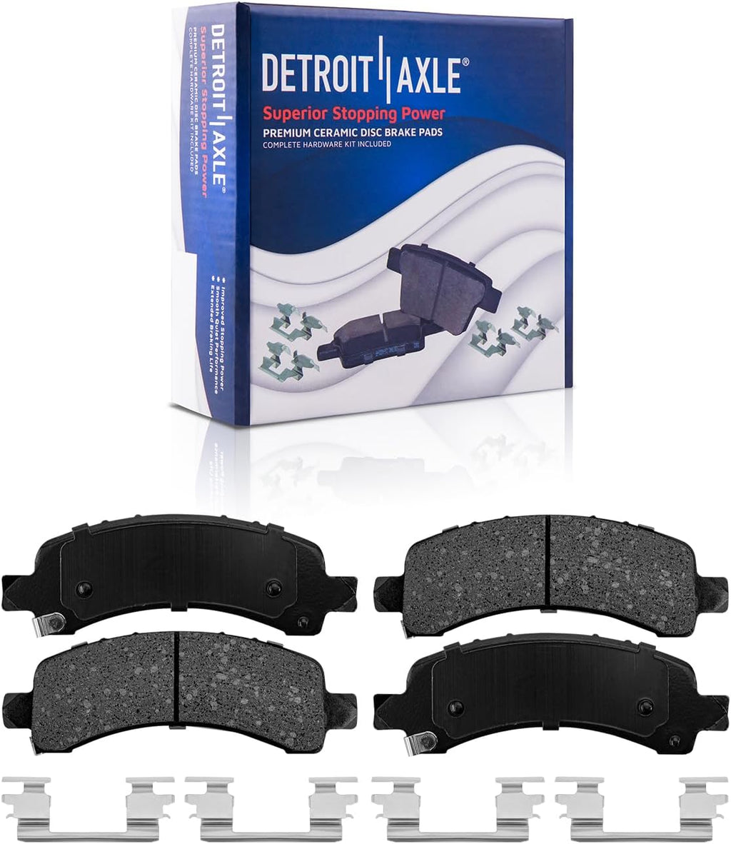 Detroit Axle - Brake Kit for 2003-2010 Chevy GMC Express Savana 2500, 2005 Savana 3500, 2006-2008 2011-2014 Express Savana 3500, Front Rear Disc Brake Rotors Ceramic Brake Pads