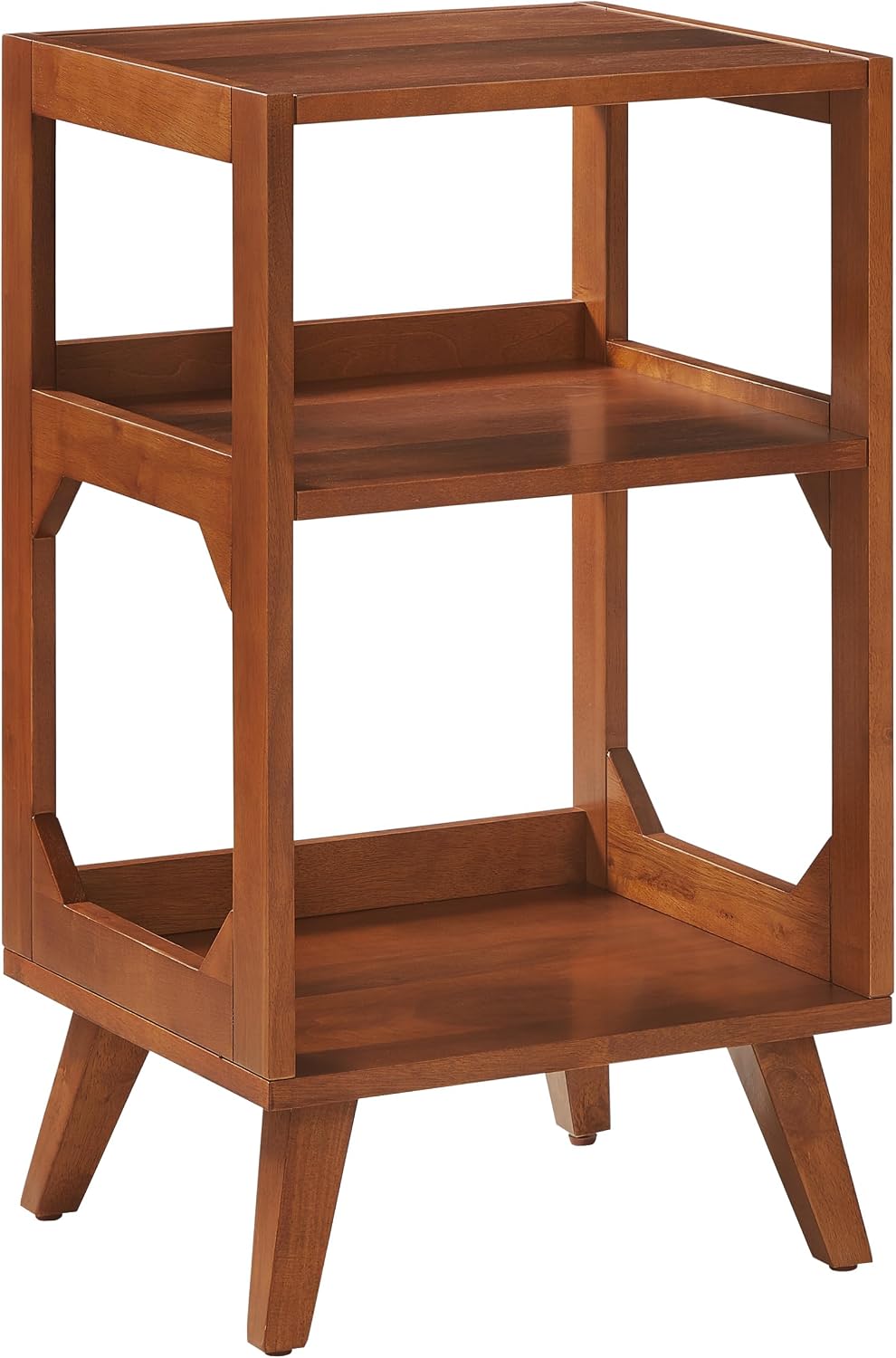 Crosley Furniture Asheville Mid-Century Modern Media Console Record Player Stand, Storage for Vinyl Records, Walnut