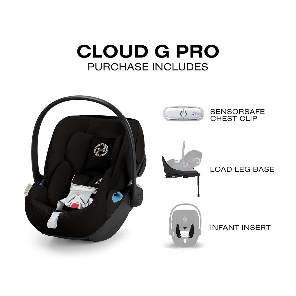 CYBEX Cloud G Pro Comfort Extend Infant Car Seat - Moon Black