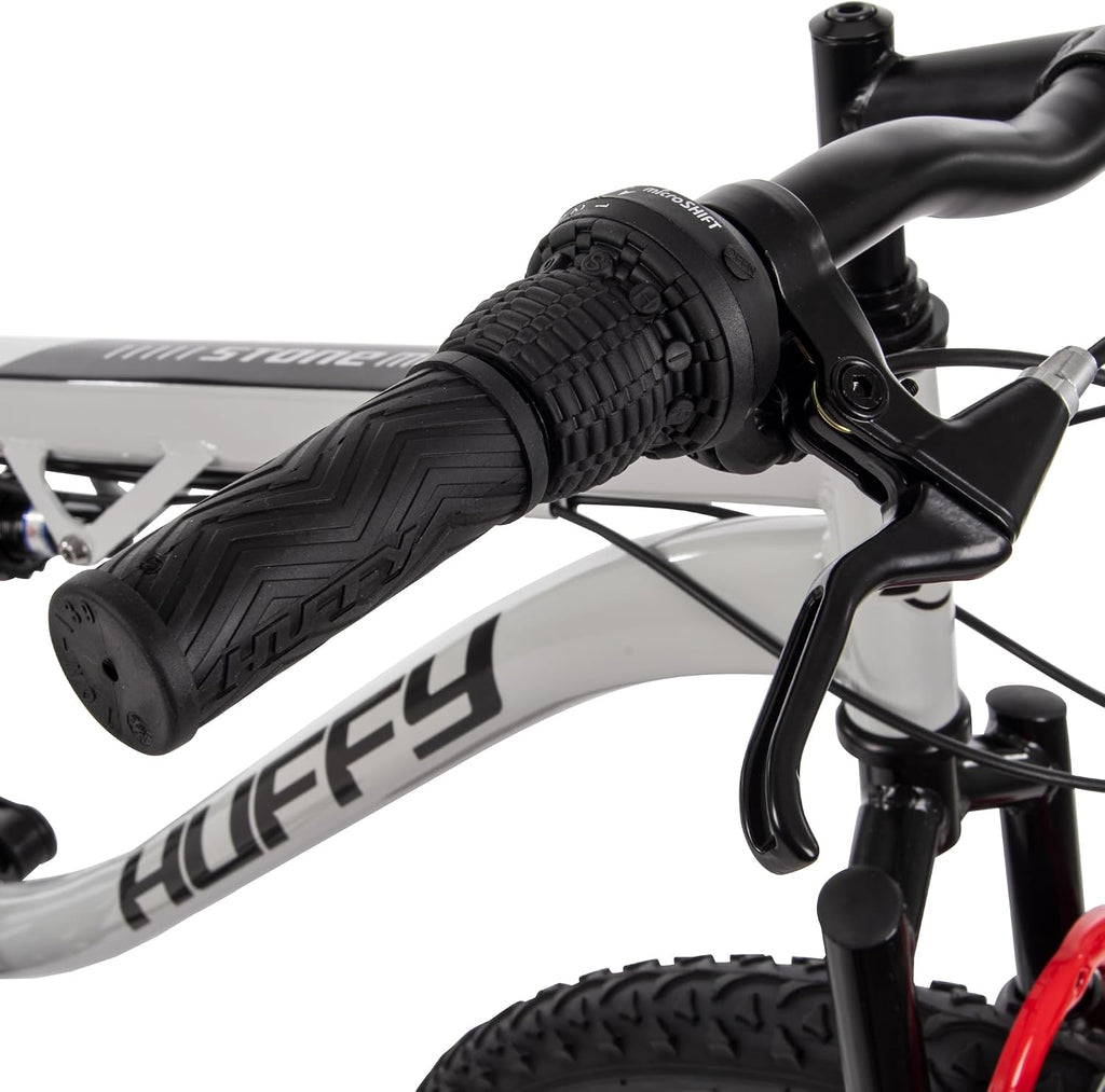 Huffy Stone Mountain Bike for Men and Women, 20'/24'/26', 6-Speed (20') or 21-Speed, Front or Dual Suspension (Varies), Multiple Colors, Adjustable Saddle, Shimano Equipped, All-Terrain Tires