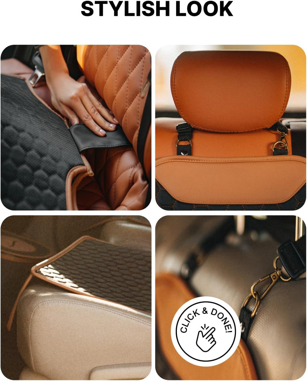 Owleys Set Seat Back Organizer & Car Seat Protector Hexy Waterproof & Non-Slip Protector for Child Car Cushion for Leather and Fabric Seats (Hexy 2pcs)