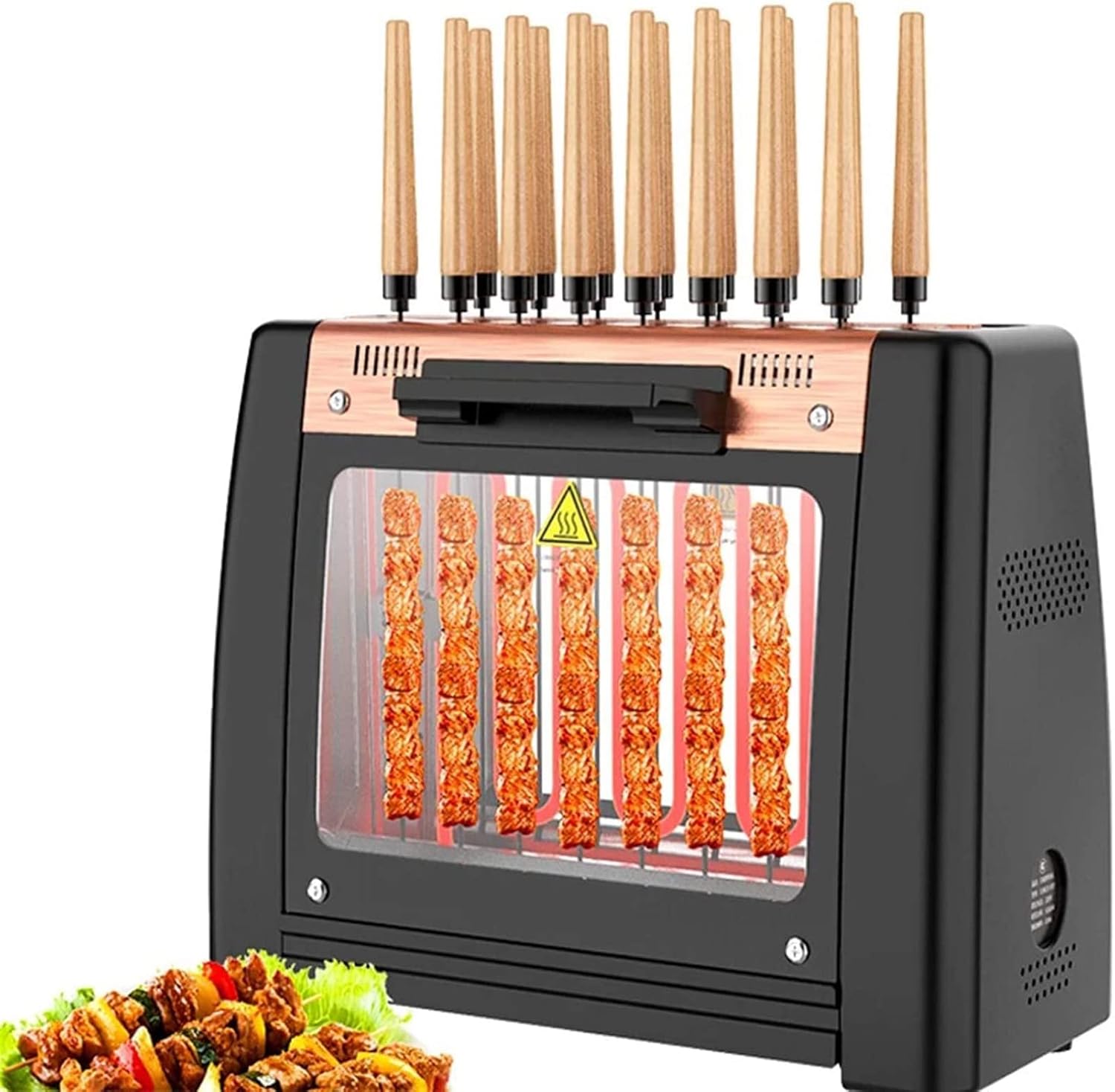 Electric Barbecue Grill and 1200W Smokeless Vertical Grill,360°Automatic Rotating Lamb Skewers Vertical Grill, Cooks Kebabs,Skewers and Roasts,Easy to Clean(16 String):Patio,Lawn,Garden