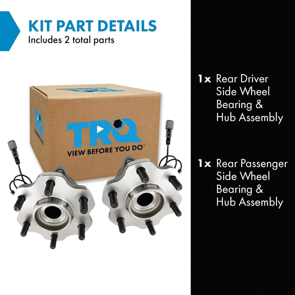 TRQ Rear Driver and Passenger Side Wheel Bearing and Hub Assembly Set 2 Piece Compatible with 2011-2013 Infiniti QX56 2014-2022 QX80 2017-2022 Nissan Armada