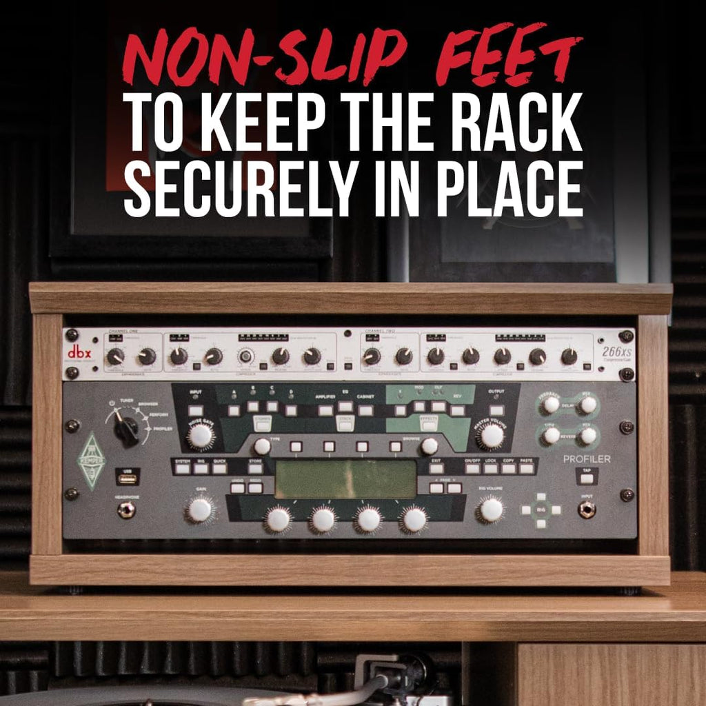 Gator Frameworks Elite Furniture Series 2U Wood Desktop Studio Rack in Driftwood Grey Finish (GFW-ELITERK-2U-GRY)