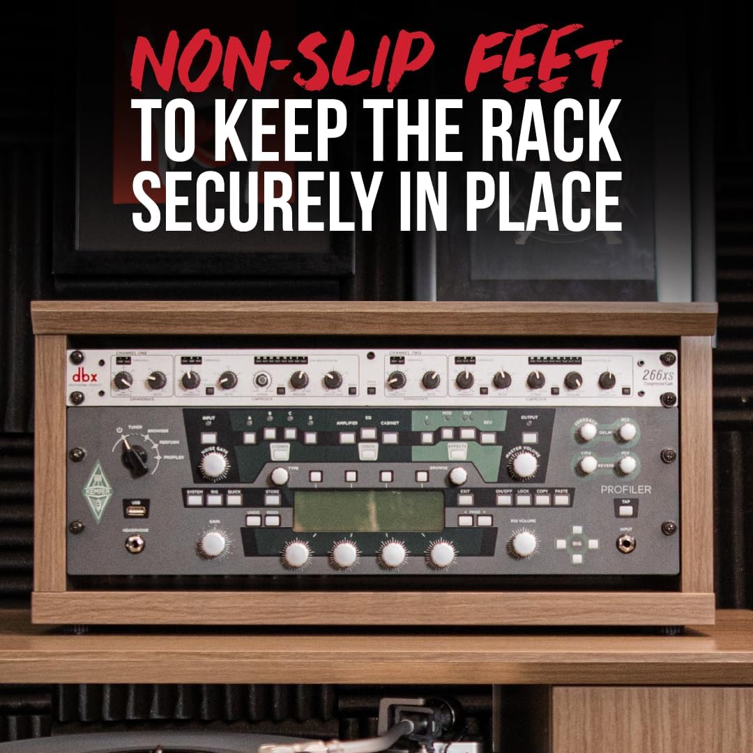 Gator Frameworks Elite Furniture Series 2U Wood Desktop Studio Rack in Driftwood Grey Finish (GFW-ELITERK-2U-GRY)