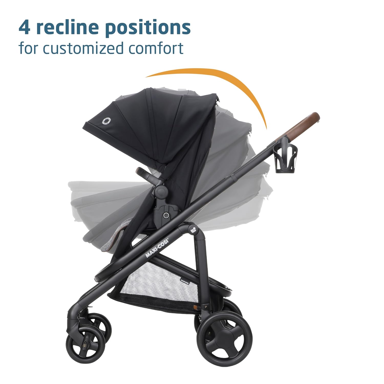Maxi-Cosi Tayla Max Baby Strollers, Modular with Adjustable Seat, Converts to Lie-Flat Carriage, Parent and World Facing View, Lightweight, Onyx Wonder