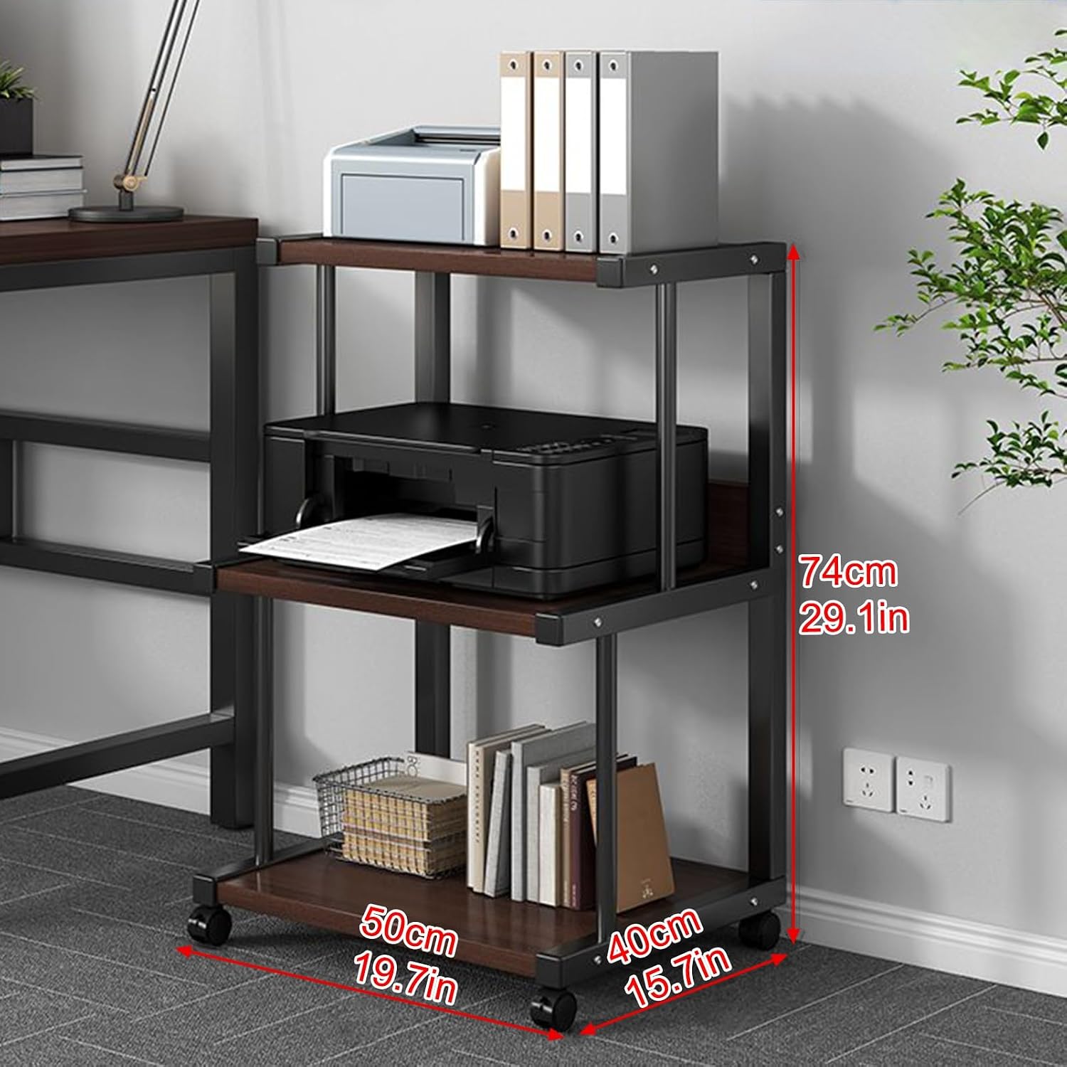 3-Tier AV Media Stand, Stereo Cabinet & Record Player Stand - Audio Furniture for DVD Players, Living Room, Gaming Room & Music Studio - Stylish Black Design