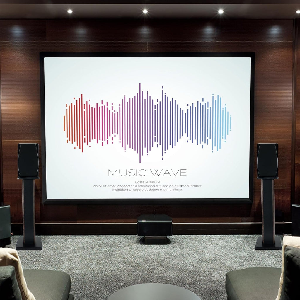 31.5 Inch (80CM) - Pair- Wood Speaker Stands for Home-Cinema HiFi Desktop and Satellite Speakers Monitor Stands, Enhanced Audio Listening Experience for Home Theaters