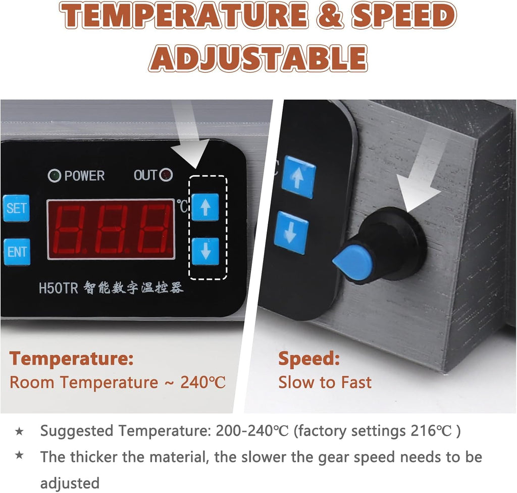 3D Printing Filament Making Machine, Desktop 3D Printer Extruder Filament Maker with Digital Display, Temperature/Speed Adjustable, Recycling PET Plastic Bottle into 3D Printing Filament (Orange)