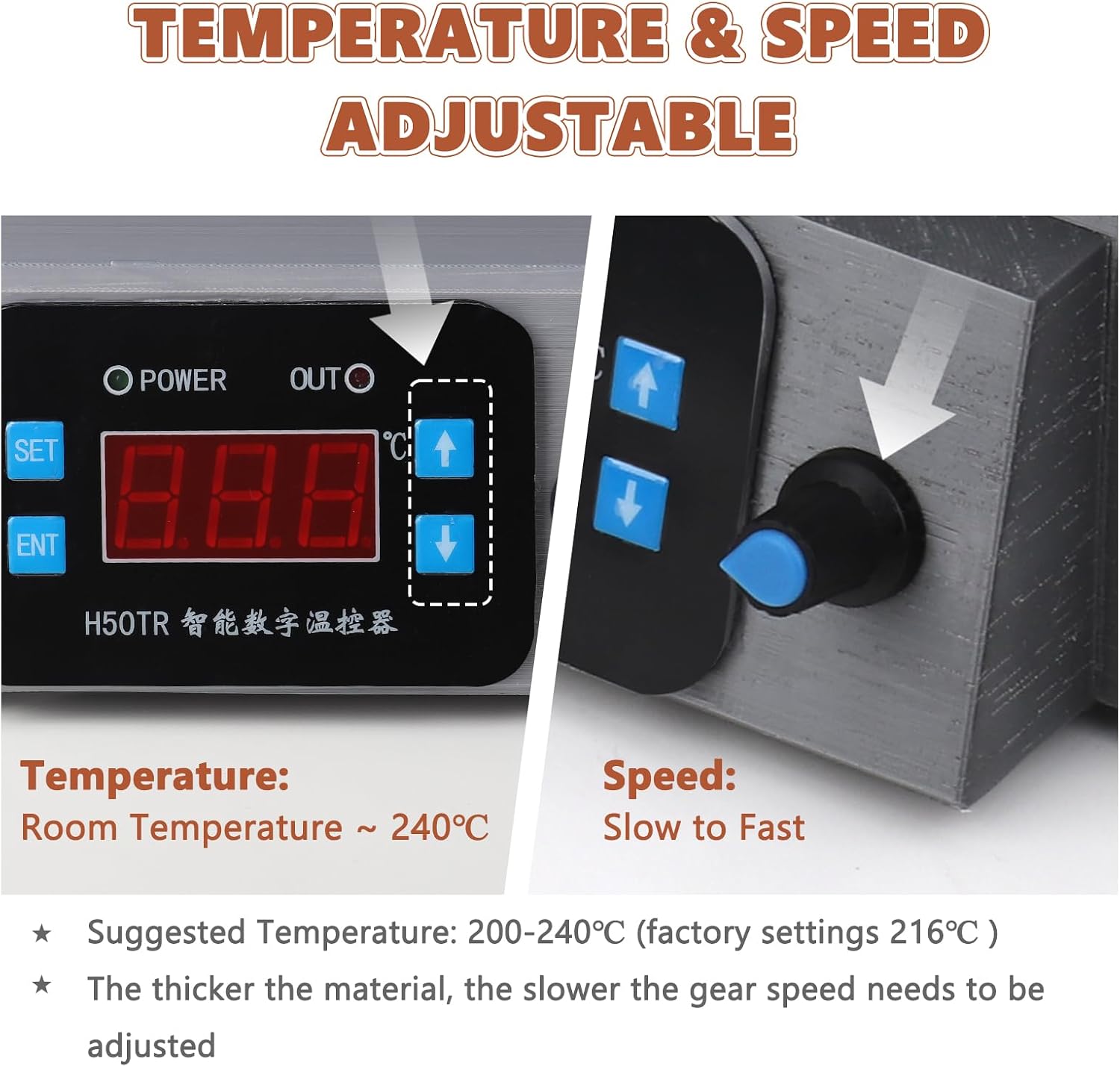 3D Printing Filament Making Machine, Desktop 3D Printer Extruder Filament Maker with Digital Display, Temperature/Speed Adjustable, Recycling PET Plastic Bottle into 3D Printing Filament (Orange)