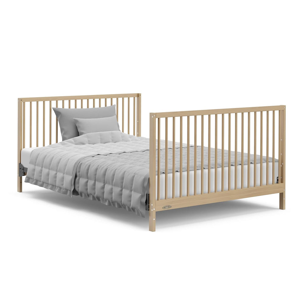 Graco Teddi 5-in-1 Convertible Crib with Drawer – GREENGUARD Gold Certified, Full-Size Nursery Storage Drawer, Baby Crib Converts to Toddler Bed, Daybed and Full-Size Bed (Driftwood)