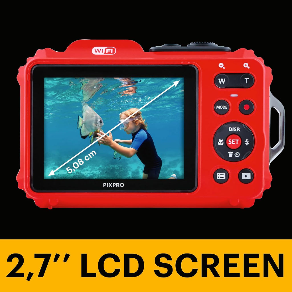 KODAK PIXPRO WPZ2 Waterproof Digital Camera, 16MP with 4x Optical Zoom, Shockproof, Dustproof, 1080p Video, Wi-Fi, Red