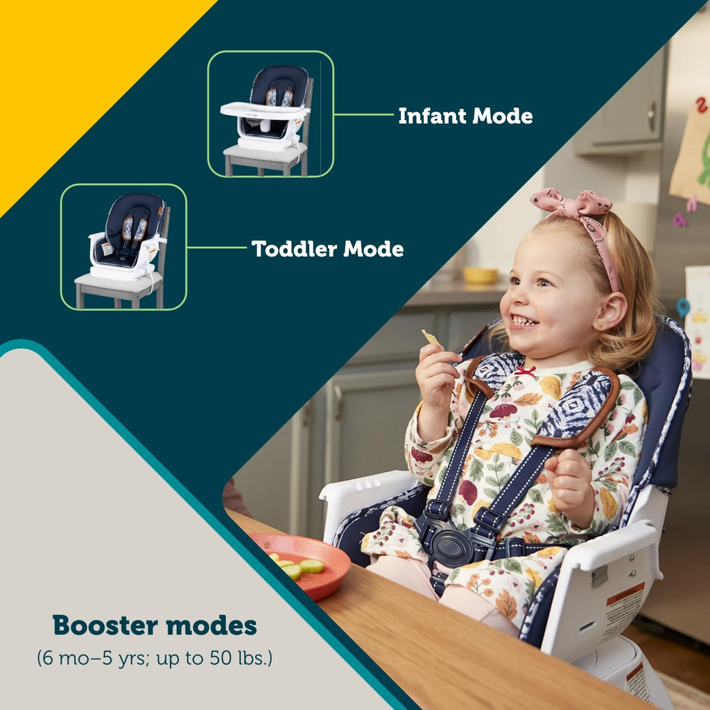 Safety 1st Grow and Go Infant High Chair, Convertible High Chairs for Babies and Toddlers - Rotating Baby High Chair for Eating, Navy Ink