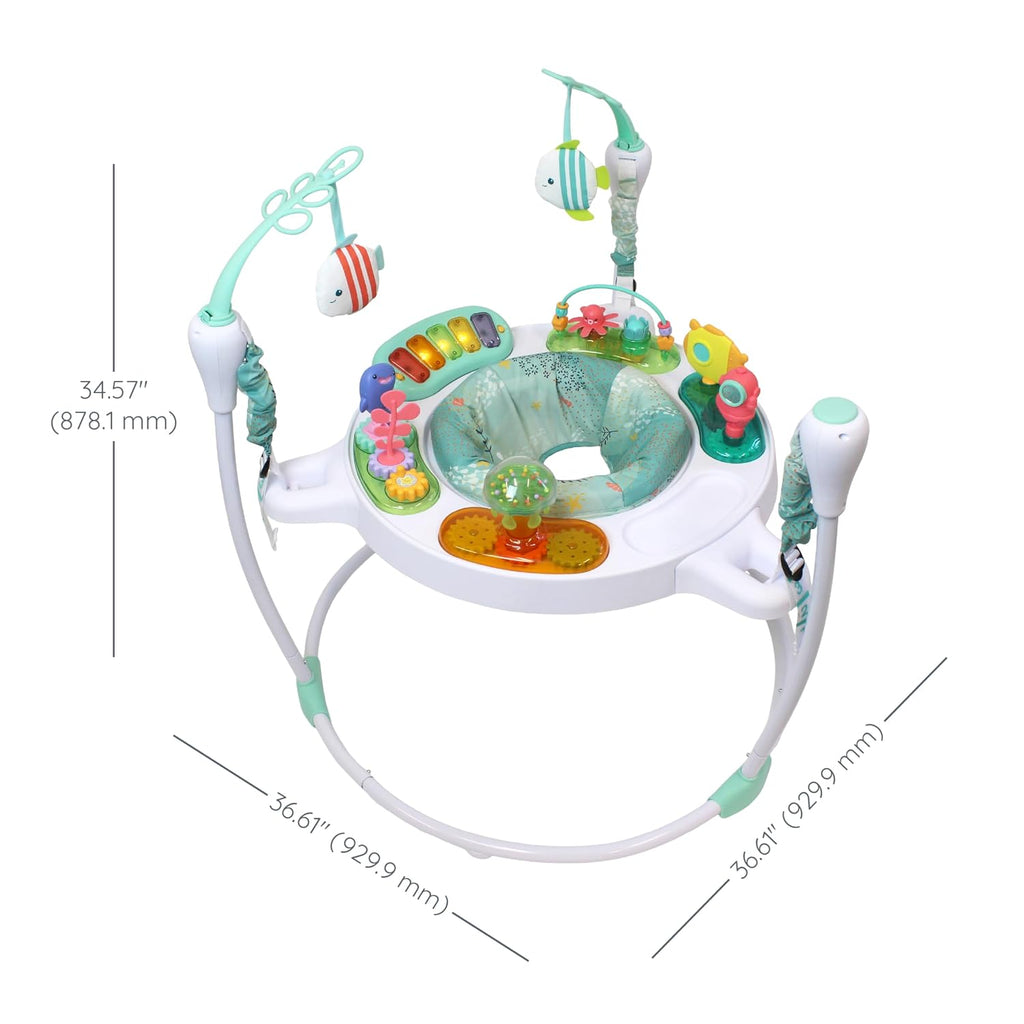 Infantino Magic Motion Activity Jumper, Under the Sea Baby Jumper with 360° Seat, Removable Piano, Lights & Music, Adjustable Height Activity Center, Motor Skills and Sensory Play, Ages 4+ Months