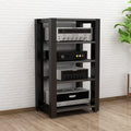 Movable Media Stand 5-Tier Media Stand Audio/Video Component Cabinet Cd Player Stand Stereo Equipment Storage Rack, 60X51X100Cm-C