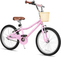 WEIZE Girls Bike for 6-14 Years Old, 20 24 Inch Kids Bike with Basket and Kickstand, Retro Style Childrens Bicycle for Teen Girls, Lightweight Steel Frame, Multiple Colors