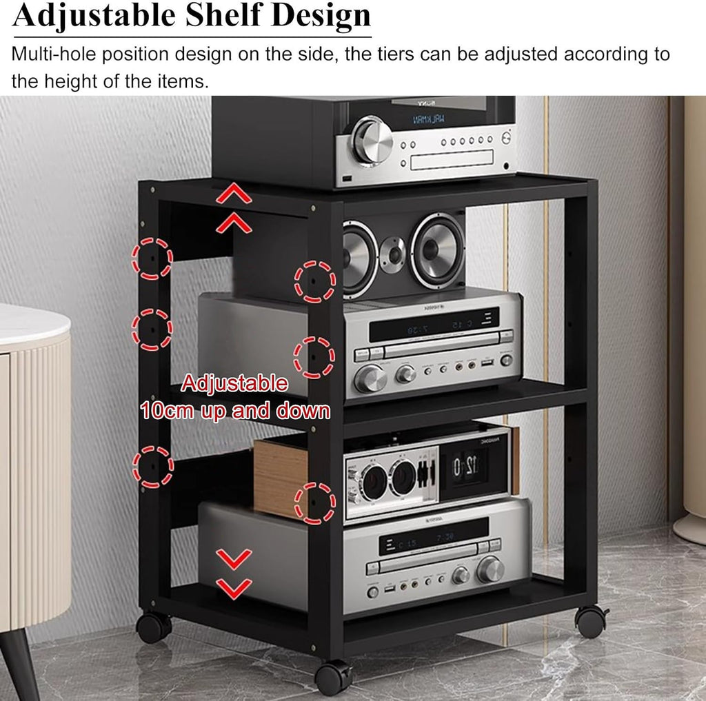 5/6/7-Tier AV Media Stand HiFi Racks Multifunctional Stereo Cabinet Media Storage Shelf for Audio-Video Equipment Record Player DVD Entertainment Unit(5-Tier)