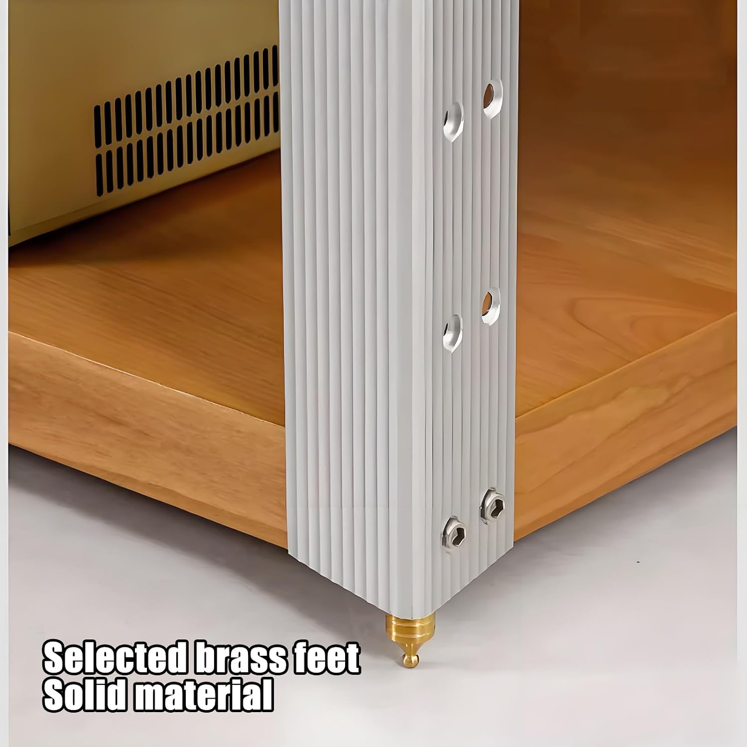 2/3/4-layer Media Stand, HiFi Media Storage Cabinet, Solid Wood TV Stand, Audio Rack with Shock-Absorbing Feet Power Amplifier Shelf Equipment Cabinet(24.6'x18.7'x15.1')