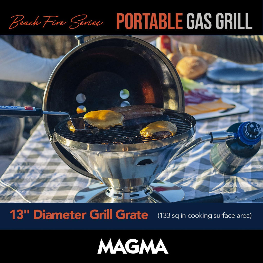 Magma C10-105 Beach Fire Gas Grill | Portable Gas Beach BBQ | Compact Propane Grill | Outdoor Cookout Grill