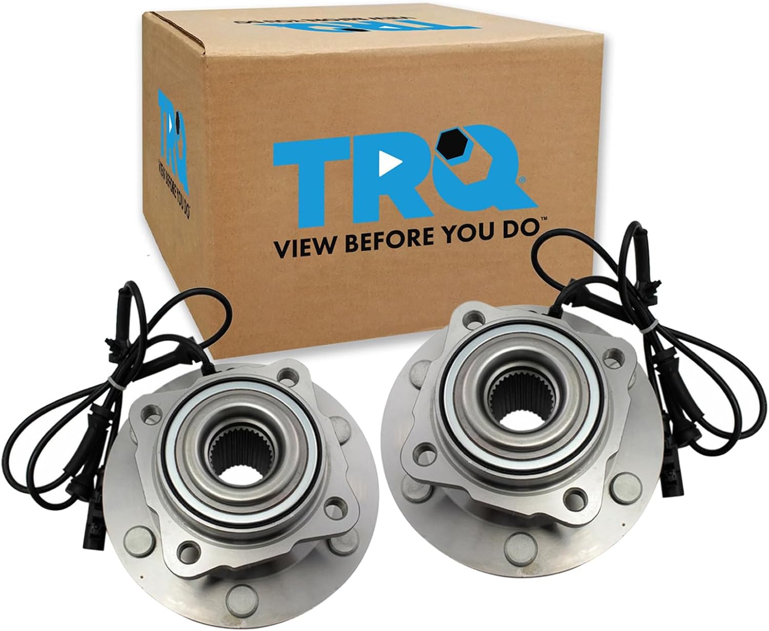 TRQ 2 Piece Rear Wheel Bearing & Hub Assembly Set with ABS Sensor Compatible with 2012-2015 Nissan Armada