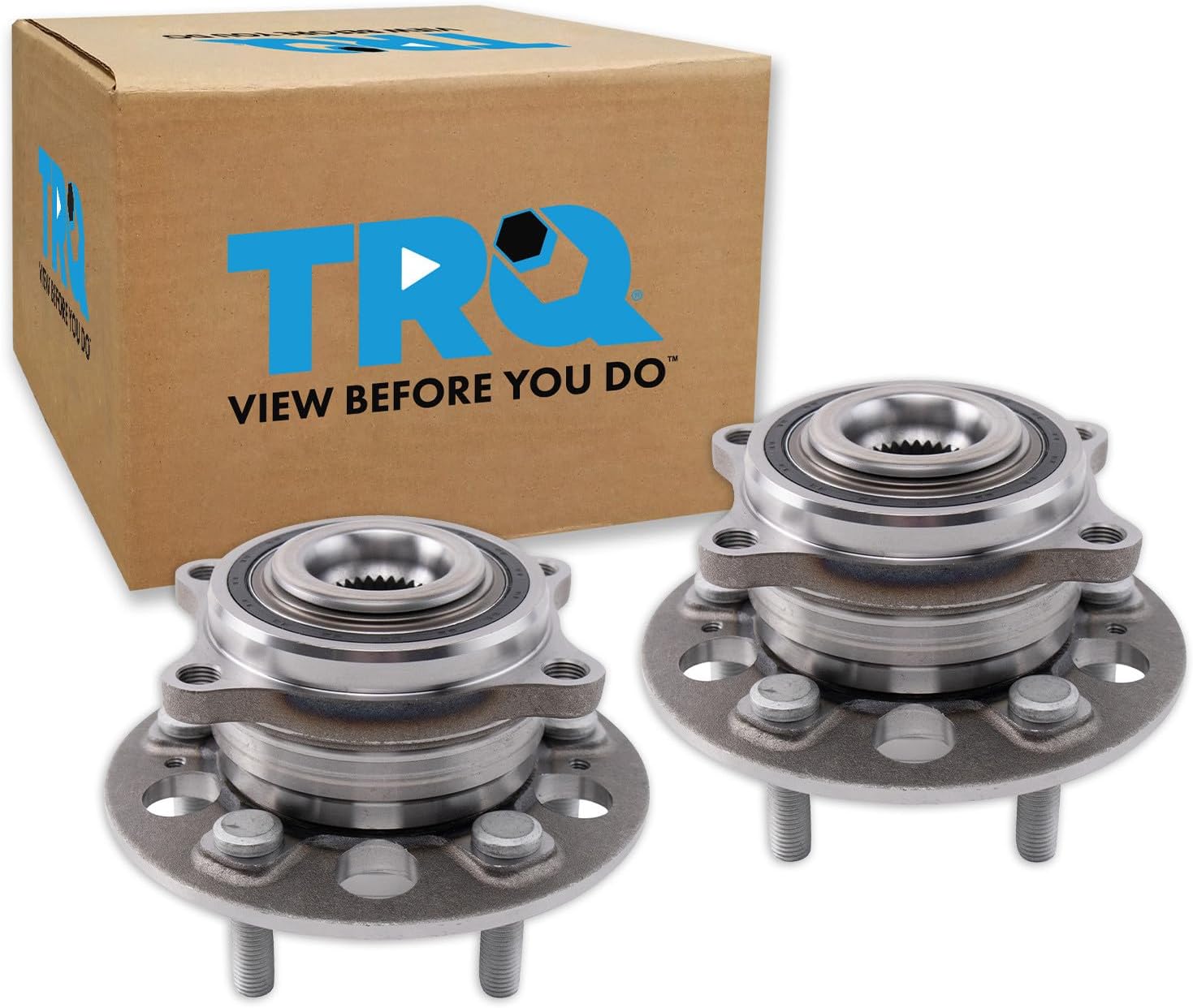TRQ Left and Right Wheel Bearing and Hub Assembly Set 2 Piece Compatible with 2019-2022 Genesis G70 2019-2022 G70 AWD 2018-2019 Kia Stinger 2018-2019 Stinger AWD